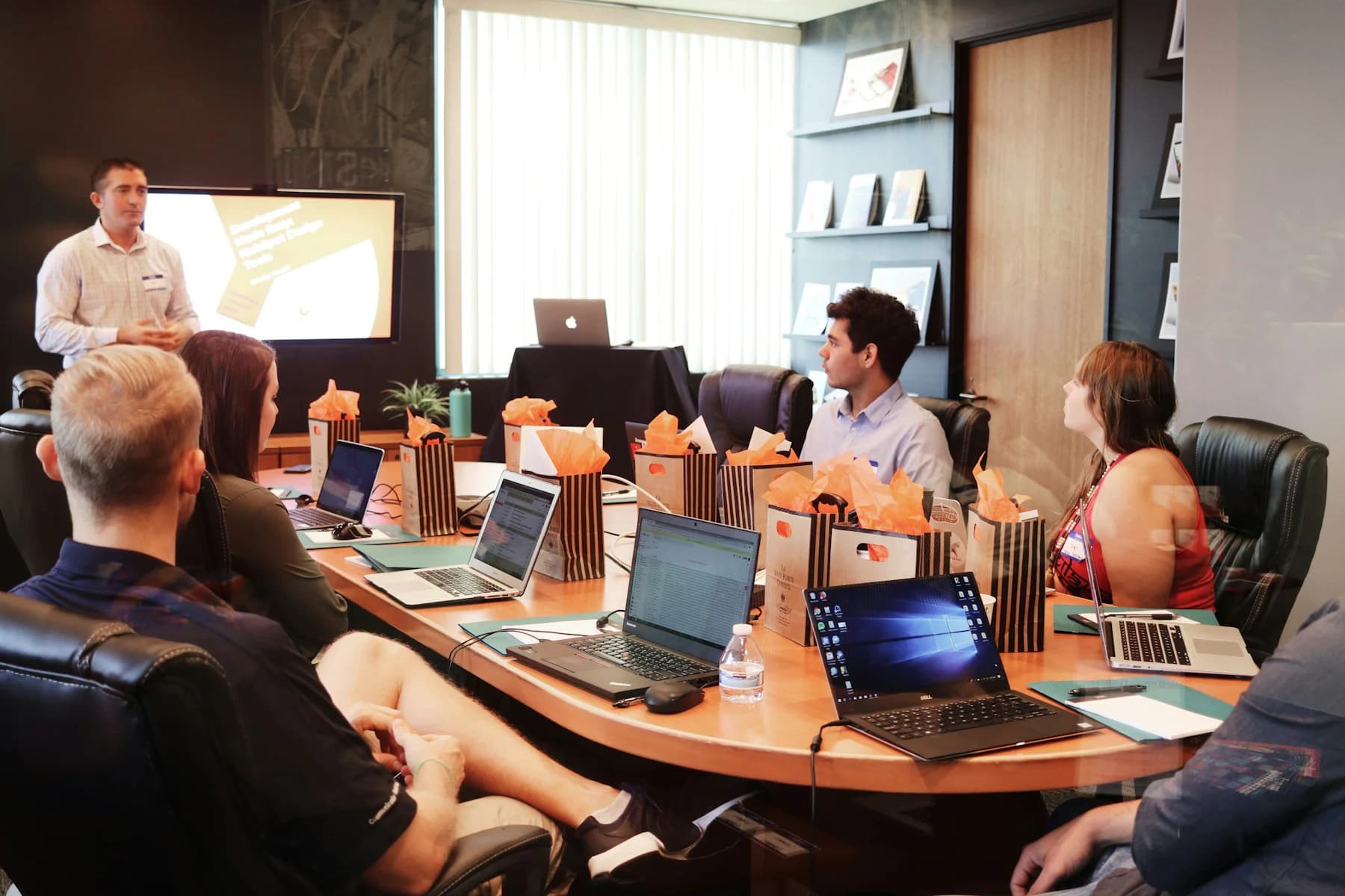 A review meeting representing staged decisions before final 3D visualization delivery