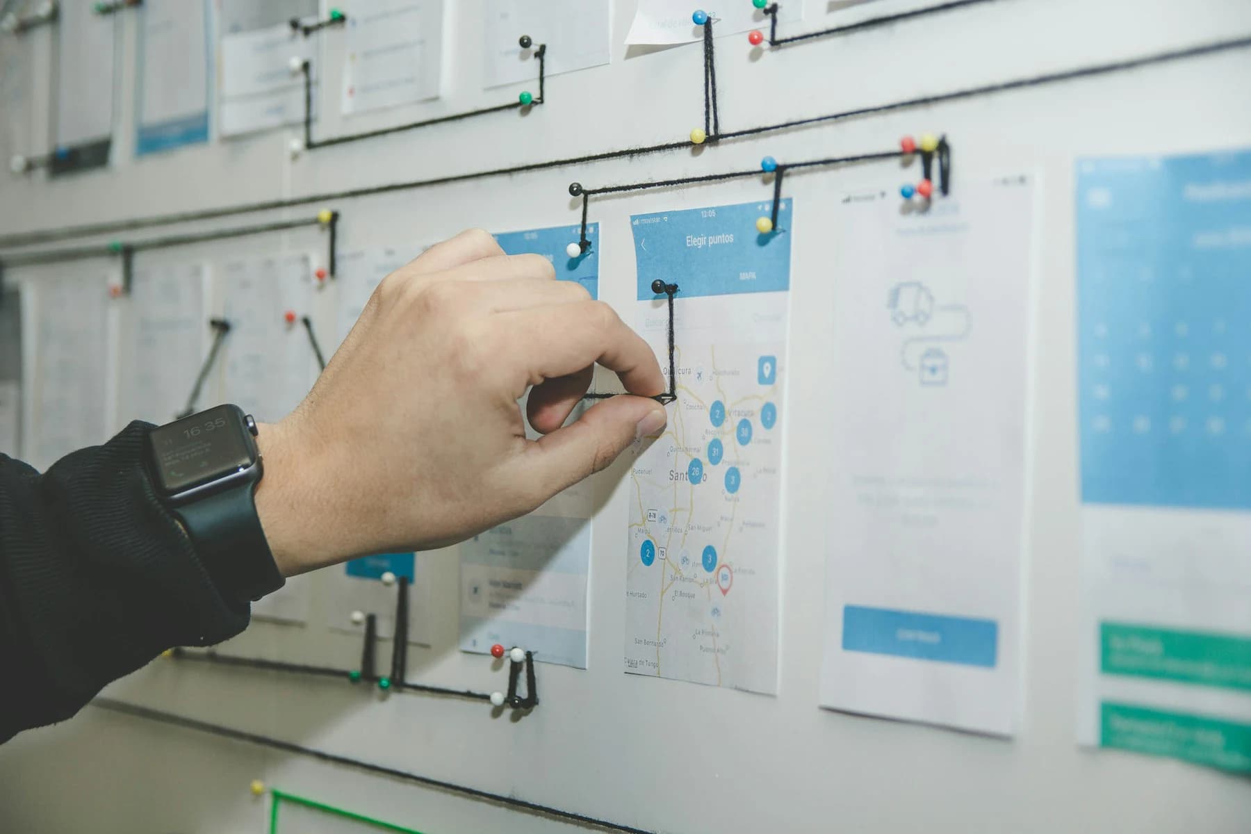 A workflow map used to compare a process change, automation and custom software